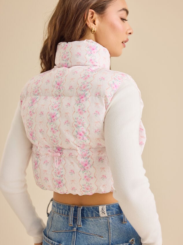 Stella Floral Puffer Vest Detail 5 - TULLABEE