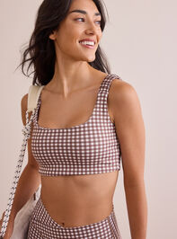 Step Up Gingham Sports Bra Detail 3 - TULLABEE