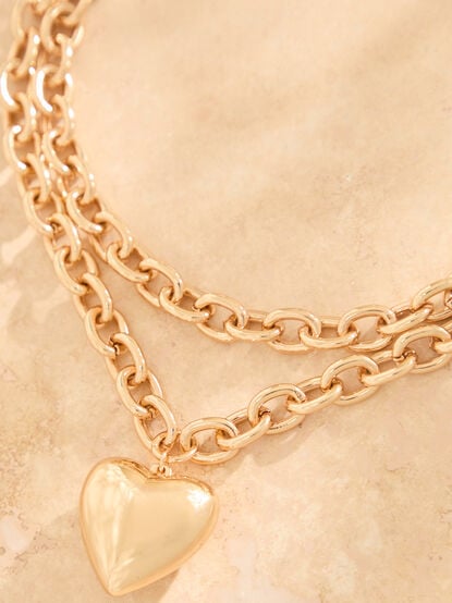 Two Layer Bubble Heart Necklace - TULLABEE