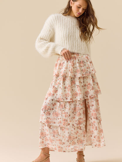 Evara Tiered Midi Skirt - TULLABEE