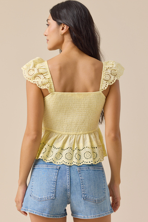 Kennedy Embroidered Smocked Tank - Altar'd State - 