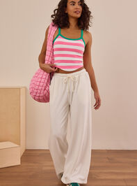 Daybreak Striped Contrast Tank Detail 2 - TULLABEE