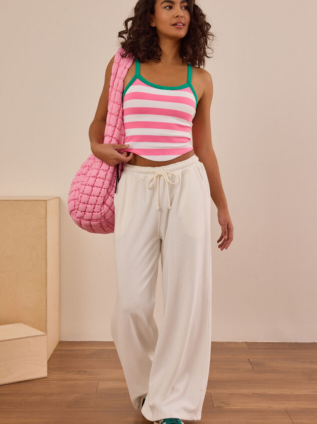 Daybreak Striped Contrast Tank Detail 2 - TULLABEE