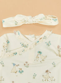 Little Duckling Blooms Nightgown with Headband Detail 2 - TULLABEE