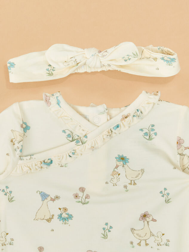 Little Duckling Blooms Nightgown with Headband Detail 2 - TULLABEE
