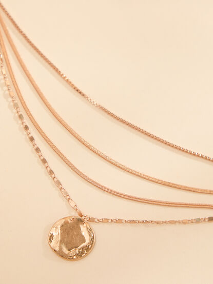 Layered Hammered Coin Necklace - TULLABEE