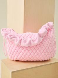 Velour Quilted Cary All Bag Detail 6 - TULLABEE