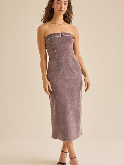 Ferrin Corduroy Midi Dress - TULLABEE