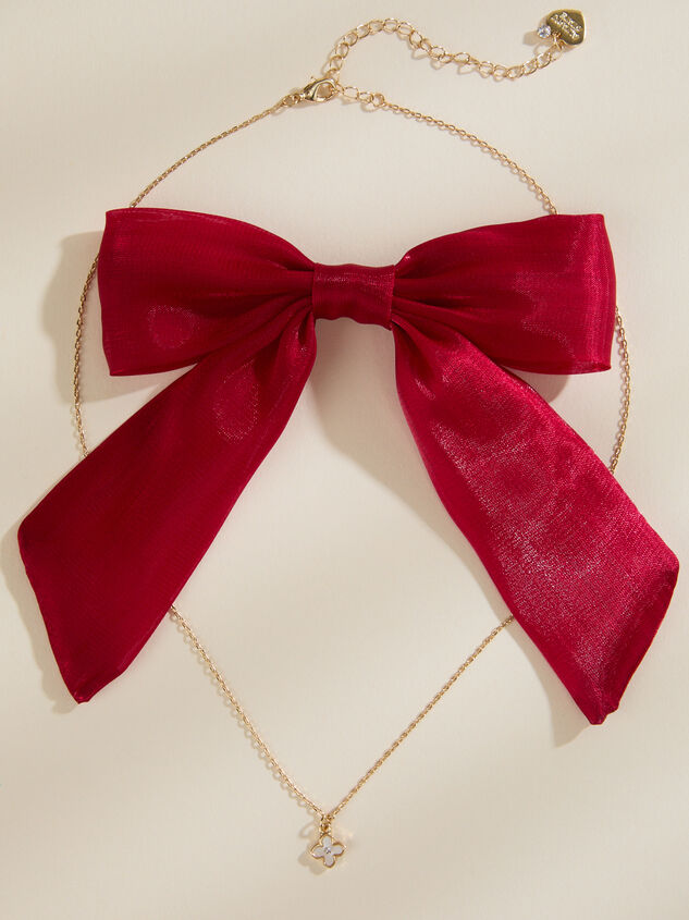 Clover Necklace with Bow Detail 2 - TULLABEE