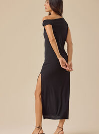 Kelsey Asymmetrical Midi Dress Detail 4 - TULLABEE