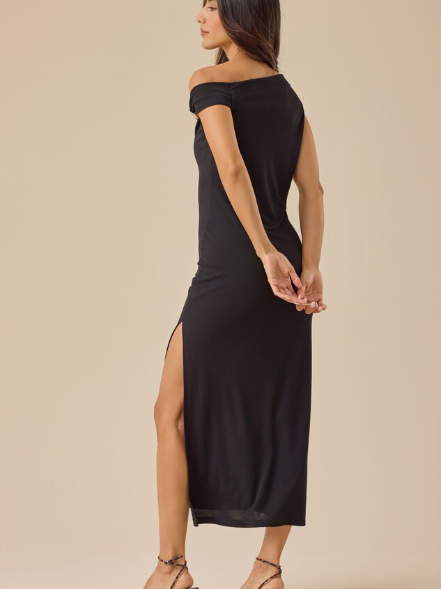 Kelsey Asymmetrical Midi Dress Detail 4 - TULLABEE