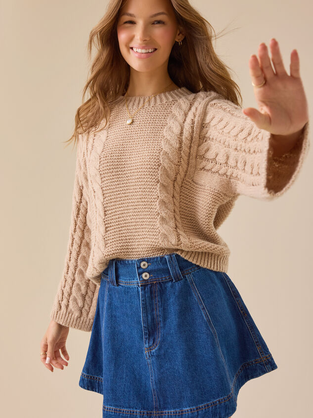 Brooks Denim Mini Skirt Detail 3 - TULLABEE