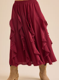 Autumn Ruffle Midi Skirt Detail 2 - TULLABEE