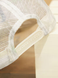 USA Light Camo Trucker Hat Detail 2 - TULLABEE