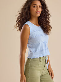 Scottie Pointelle Vest Detail 3 - TULLABEE