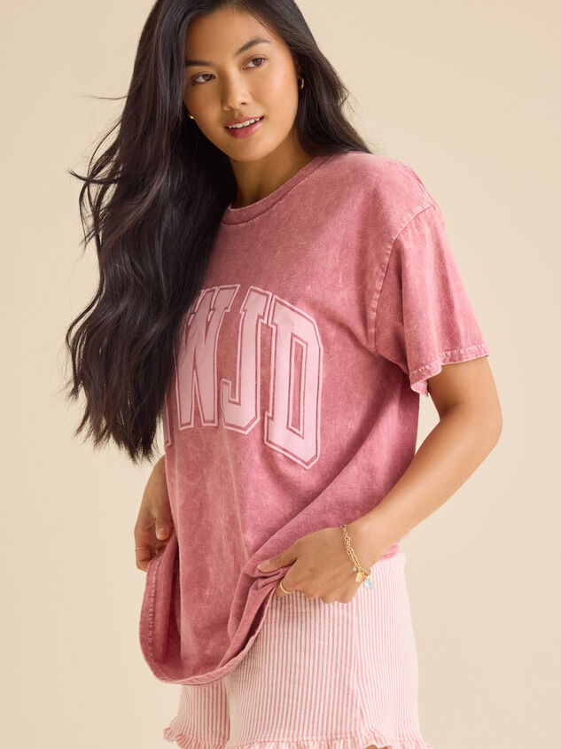 WWJD Oversized Graphic Tee Detail 2 - TULLABEE