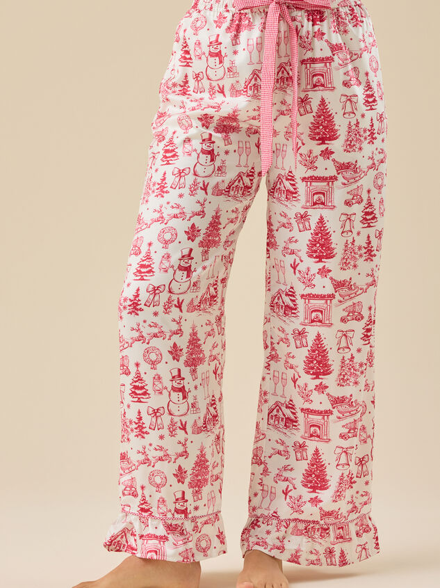 Kamila Satin Toile Sleep Pant Detail 3 - TULLABEE