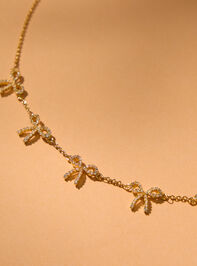 18K Gold Glitz Bow Choker Necklace Detail 2 - TULLABEE