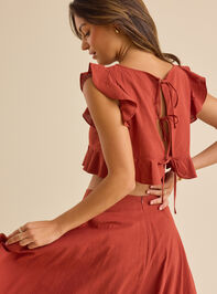 Grace Linen Ruffle Top Detail 3 - TULLABEE