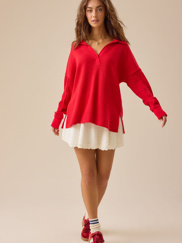 Gracey Waffle Knit Top Detail 2 - TULLABEE