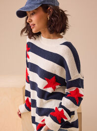 Liberty Patterned Star Sweater Detail 5 - TULLABEE