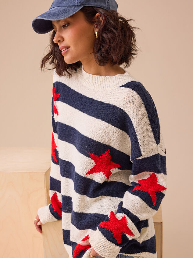 Liberty Patterned Star Sweater Detail 5 - TULLABEE