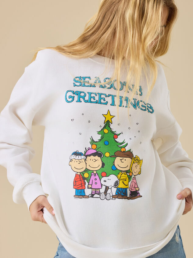 Peanuts Seasons Greetings Pullover Detail 4 - TULLABEE