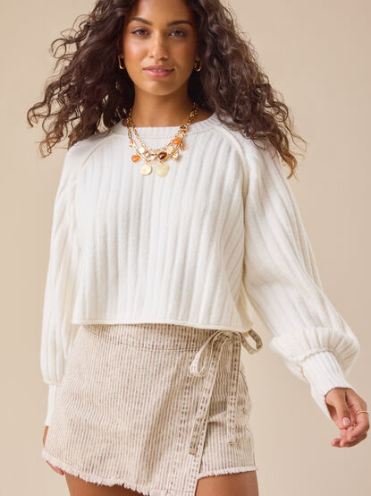 Dylan Striped Side Tie Denim Skort - TULLABEE