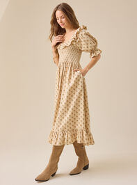Anne Floral Corduroy Mama Dress Detail 4 - TULLABEE