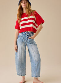 Ricki Striped Boxy Sweater Detail 3 - TULLABEE