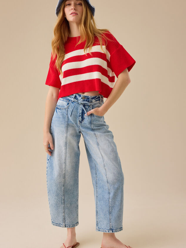 Ricki Striped Boxy Sweater Detail 3 - TULLABEE