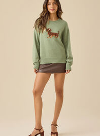 Daisy Dachshund Dog Pullover Detail 2 - TULLABEE