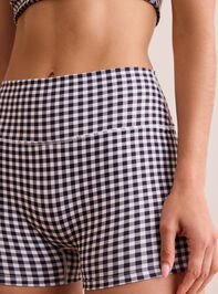 Step Up Gingham Bike Shorts Detail 2 - TULLABEE