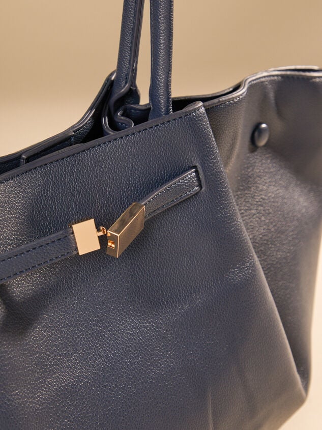 Kaia Belted Pull Tote Detail 4 - TULLABEE