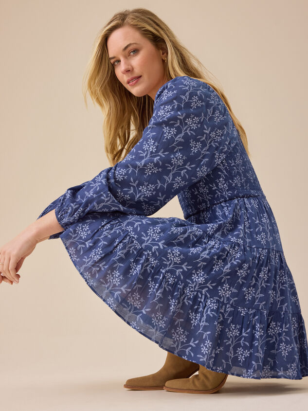 Carla Long Sleeve Floral Mini Dress Detail 3 - TULLABEE