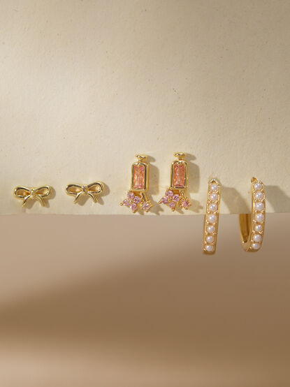 Dainty Bow Earring Set - TULLABEE