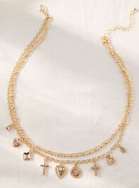 Bubble Charm Dangle Layered Necklace Detail 2 - TULLABEE