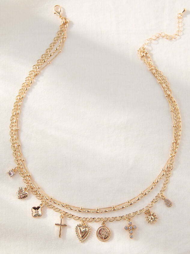 Bubble Charm Dangle Layered Necklace Detail 2 - TULLABEE