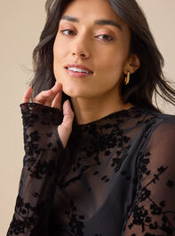 Marla Lace Mock Neck Top Detail 3 - TULLABEE