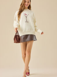 Kiara Cherry Martini Sweater Detail 2 - TULLABEE