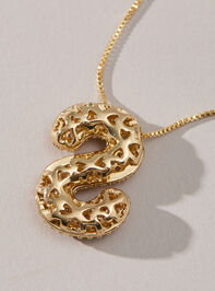 18K Gold Monogram Charm Necklace - S Detail 4 - TULLABEE