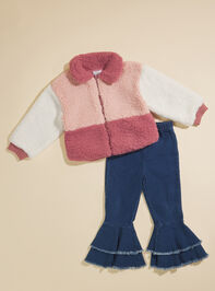 Mia Color Block Sherpa Jacket by MudPie Detail 3 - TULLABEE