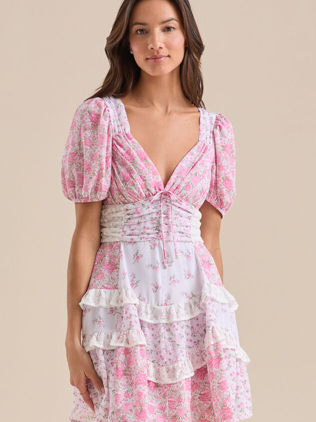 Aderny Floral Mini Dress Detail 4 - TULLABEE