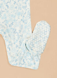 Blue Calico Collar Footie Detail 3 - TULLABEE