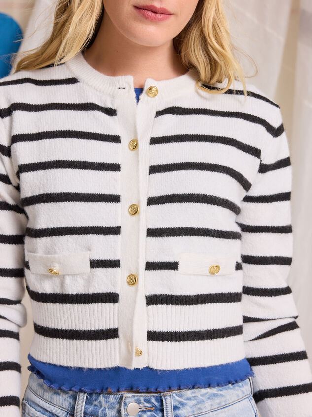 Laurie Gold Button Cardigan Detail 3 - TULLABEE