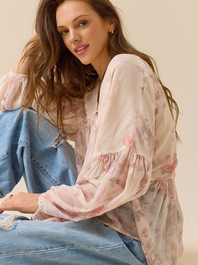 Illea Floral Boho Blouse Detail 2 - TULLABEE