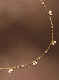 Dainty Pearl Bow Choker - TULLABEE