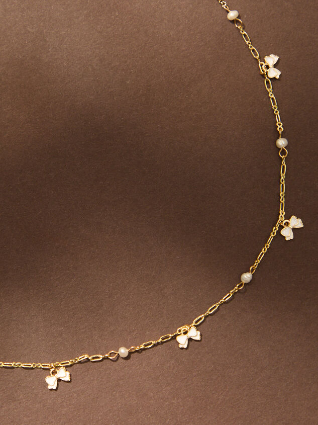 Dainty Pearl Bow Choker - TULLABEE