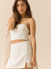 Swan Tweed Pearl Tube Top Detail 2 - TULLABEE