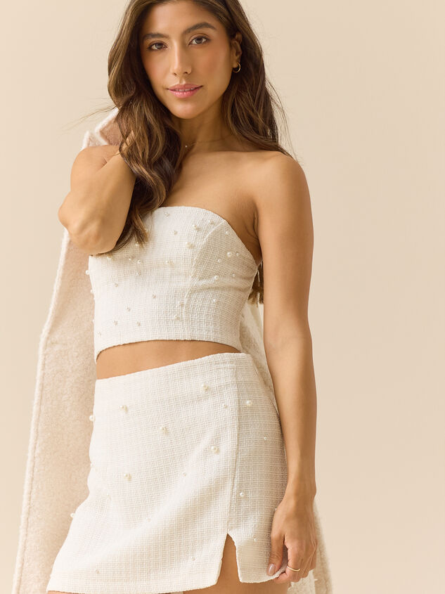 Swan Tweed Pearl Tube Top Detail 2 - TULLABEE